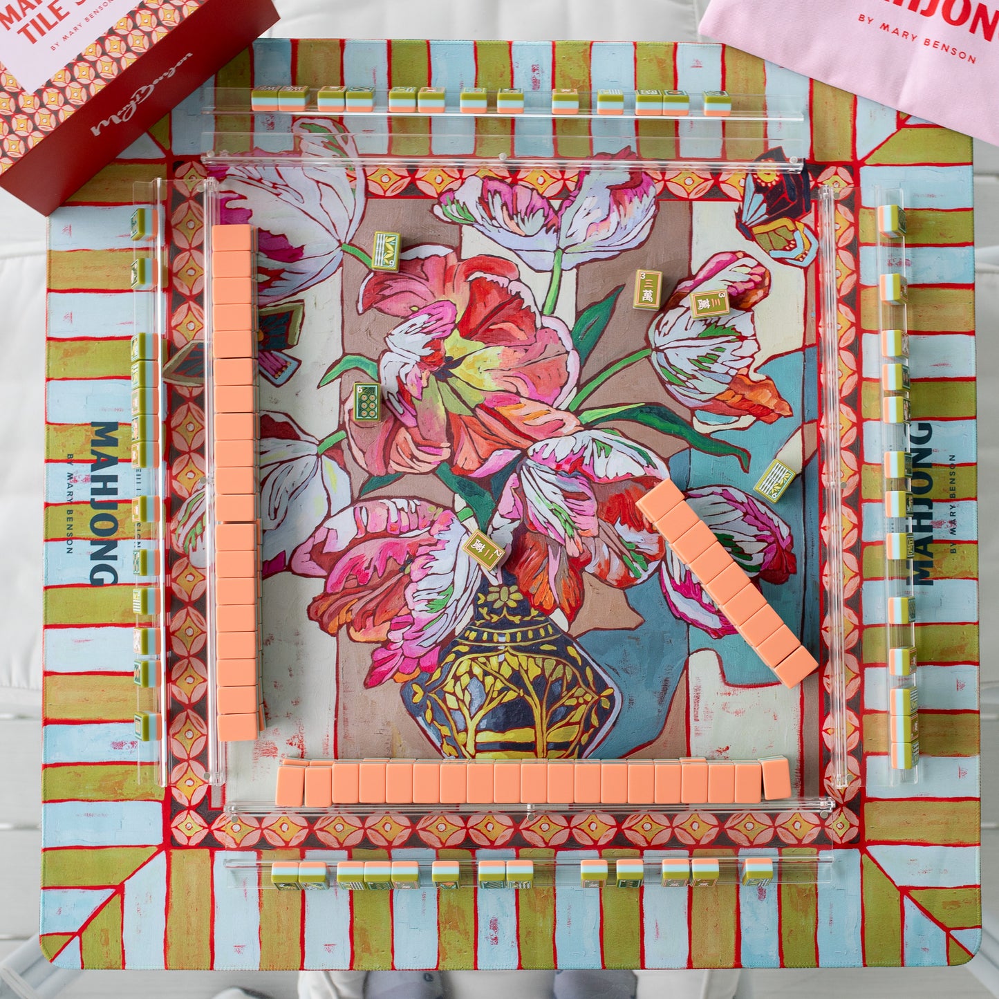 Blooming Tulips Mahjong Mat